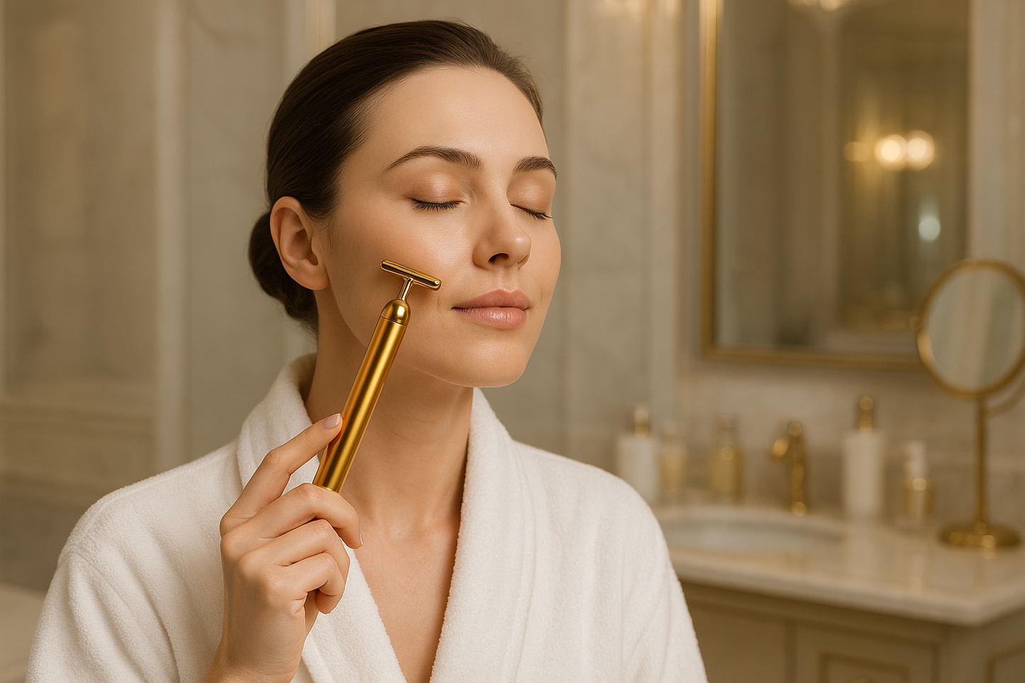 24K Gold Energy Beauty Bar Electric Facial Massage Roller