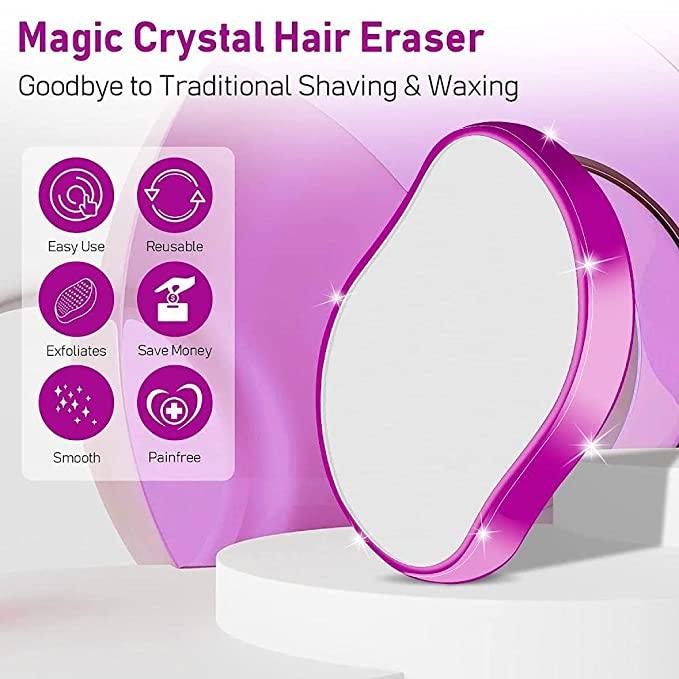 FLETIX Crystal Hair Eraser Stone, Painless Magic Crystal Hair Remover for Women Men.
