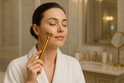 24K Gold Energy Beauty Bar Electric Facial Massage Roller